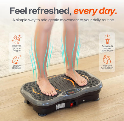 Powerfit Vibration Plate Exercise Machine - Full Body Vibration Platform for Weight Loss & Lymphatic Drainage