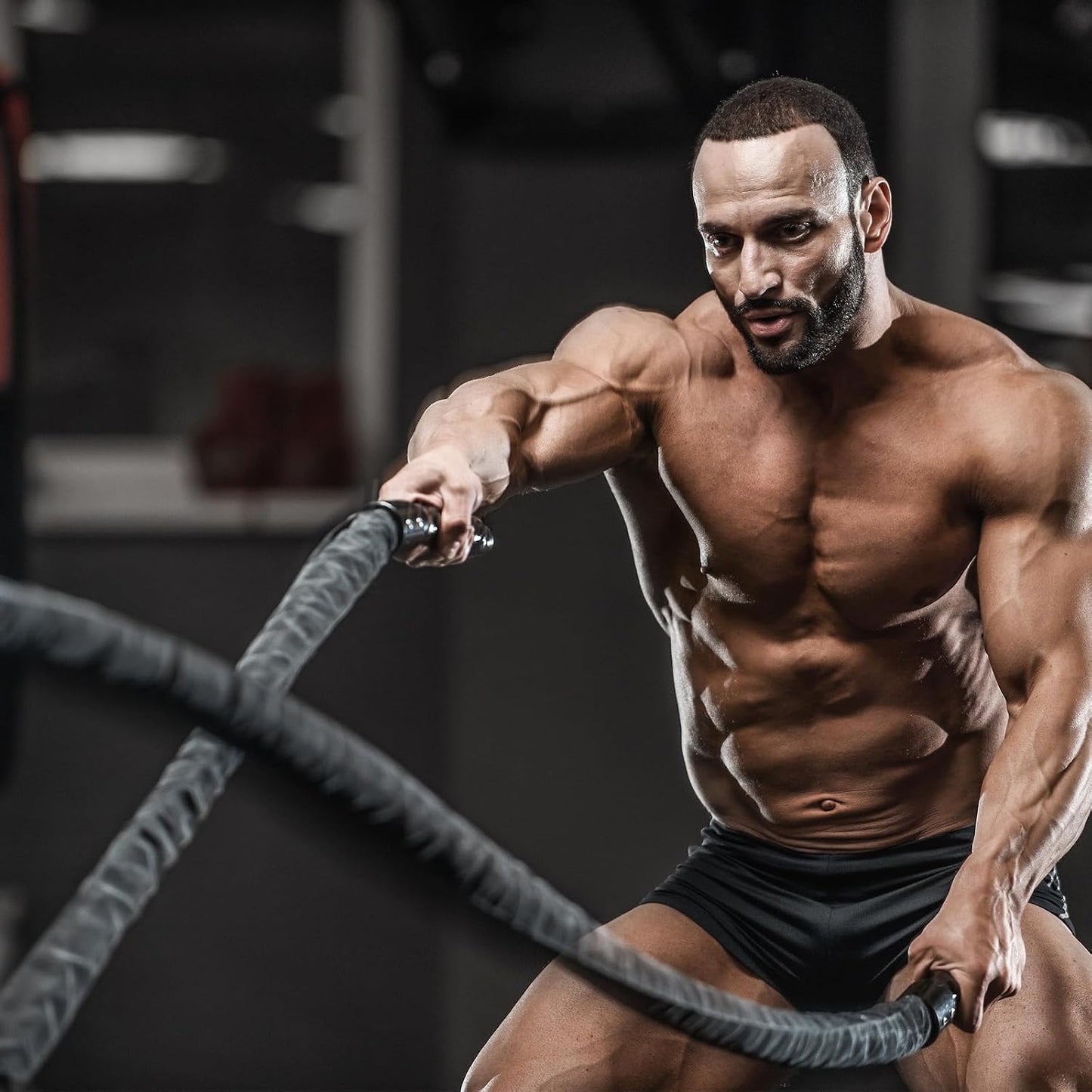 Battle Ropes Black Workout Rope 1 Inch Battle Ropes for Home Gym 30Ft Exercise Ropes for Working Out Heavy Ropes for Exercise Training Weighted Rope Weighted Workout Rope Battle Rope