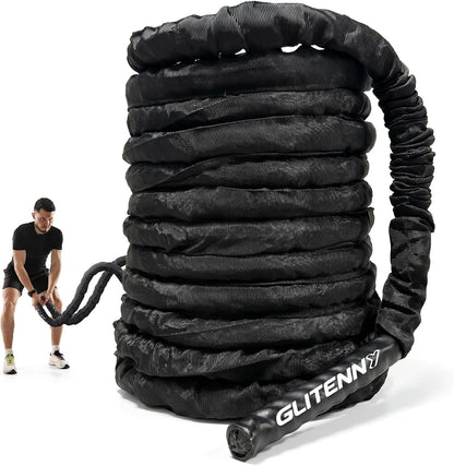 Battle Ropes Black Workout Rope 1 Inch Battle Ropes for Home Gym 30Ft Exercise Ropes for Working Out Heavy Ropes for Exercise Training Weighted Rope Weighted Workout Rope Battle Rope