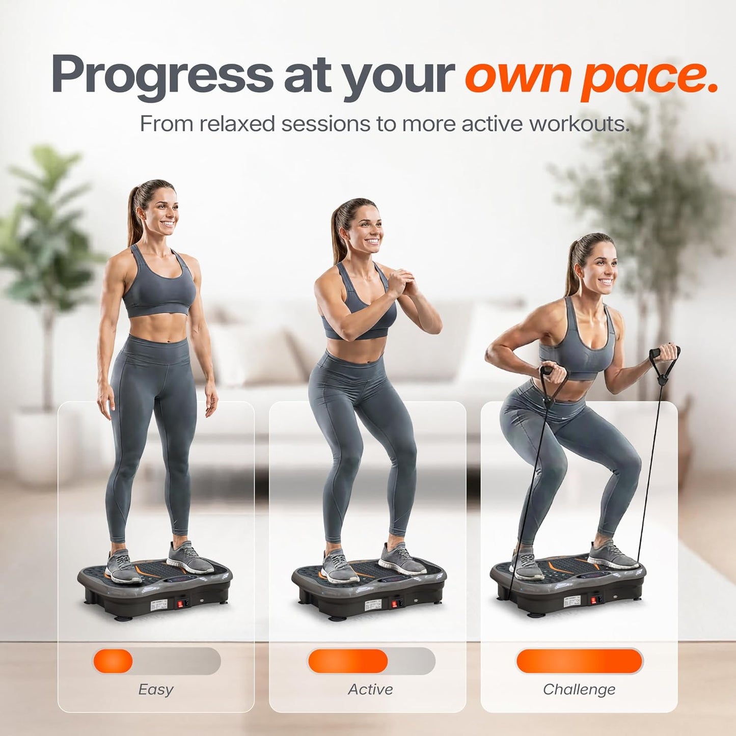 Powerfit Vibration Plate Exercise Machine - Full Body Vibration Platform for Weight Loss & Lymphatic Drainage