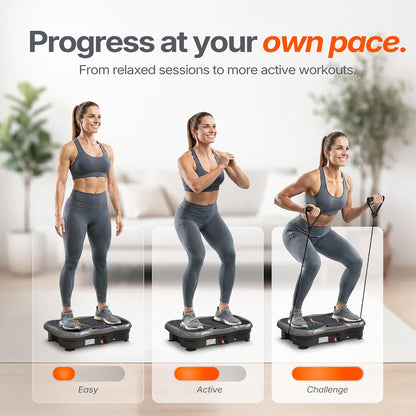 Powerfit Vibration Plate Exercise Machine - Full Body Vibration Platform for Weight Loss & Lymphatic Drainage