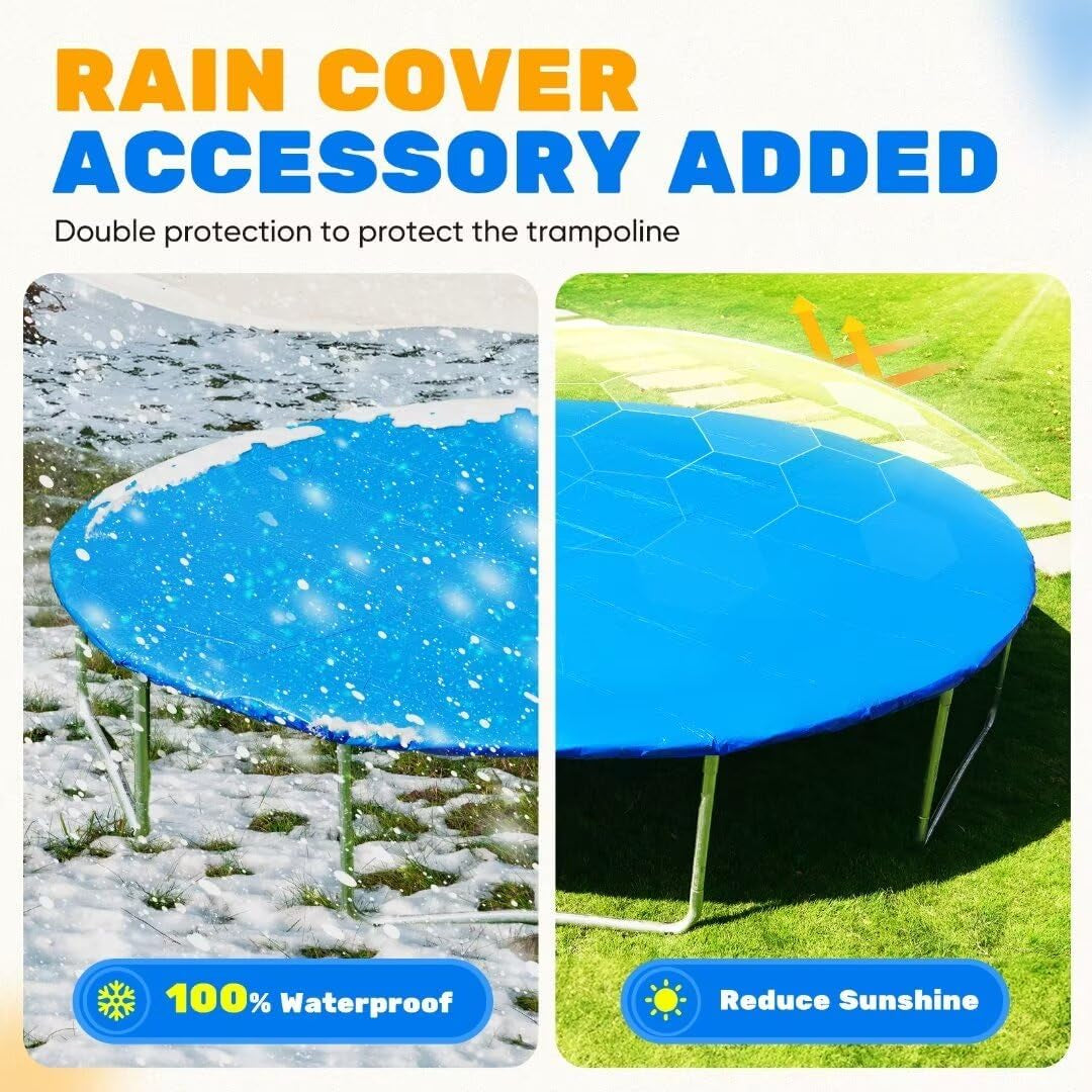 Ultimate 14FT Backyard Trampoline with Safety Enclosure – Perfect for Kids and Adults, 1200lbs Weight Capacity!