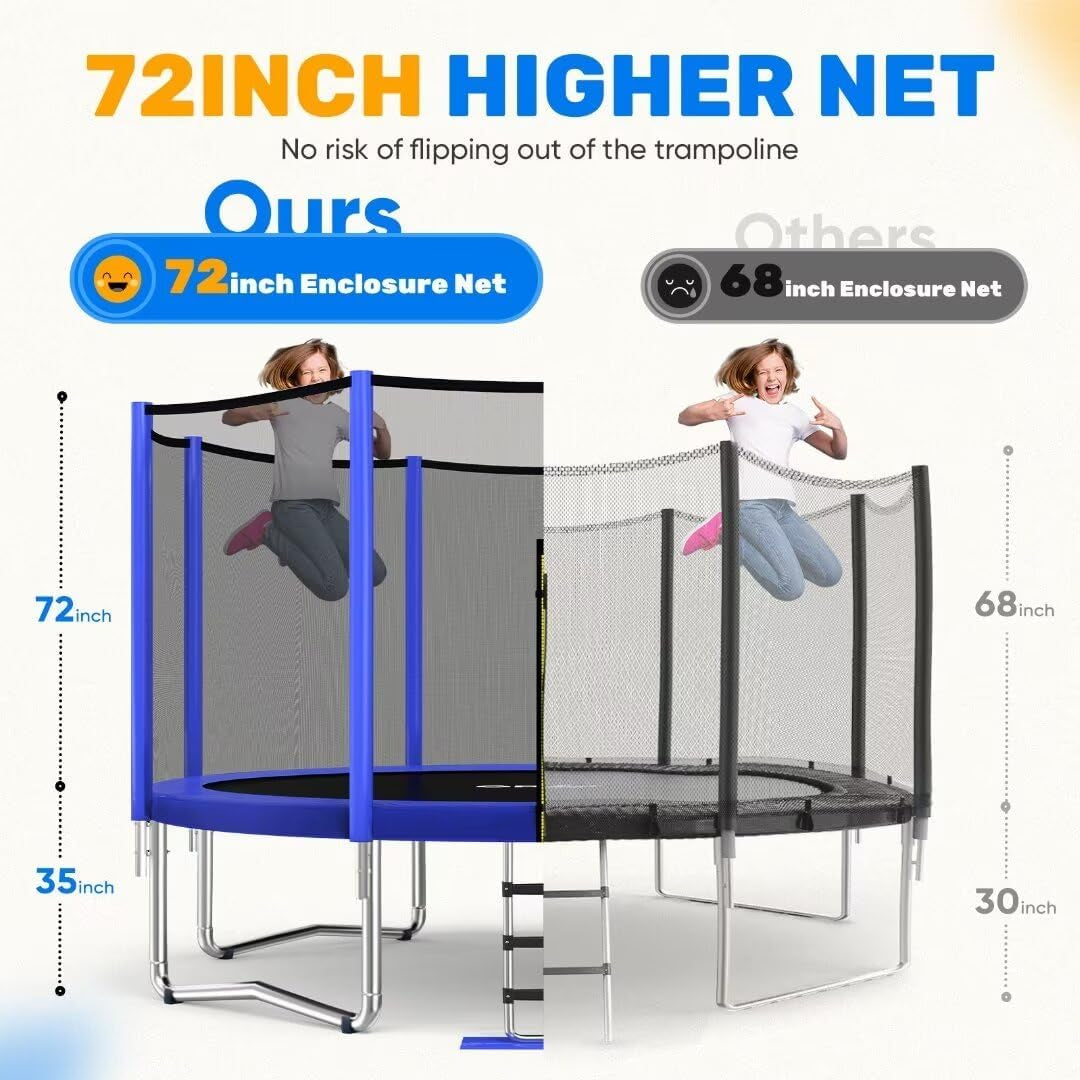 Ultimate 14FT Backyard Trampoline with Safety Enclosure – Perfect for Kids and Adults, 1200lbs Weight Capacity!
