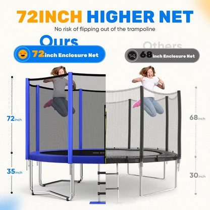 Ultimate 14FT Backyard Trampoline with Safety Enclosure – Perfect for Kids and Adults, 1200lbs Weight Capacity!