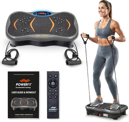 Powerfit Vibration Plate Exercise Machine - Full Body Vibration Platform for Weight Loss & Lymphatic Drainage
