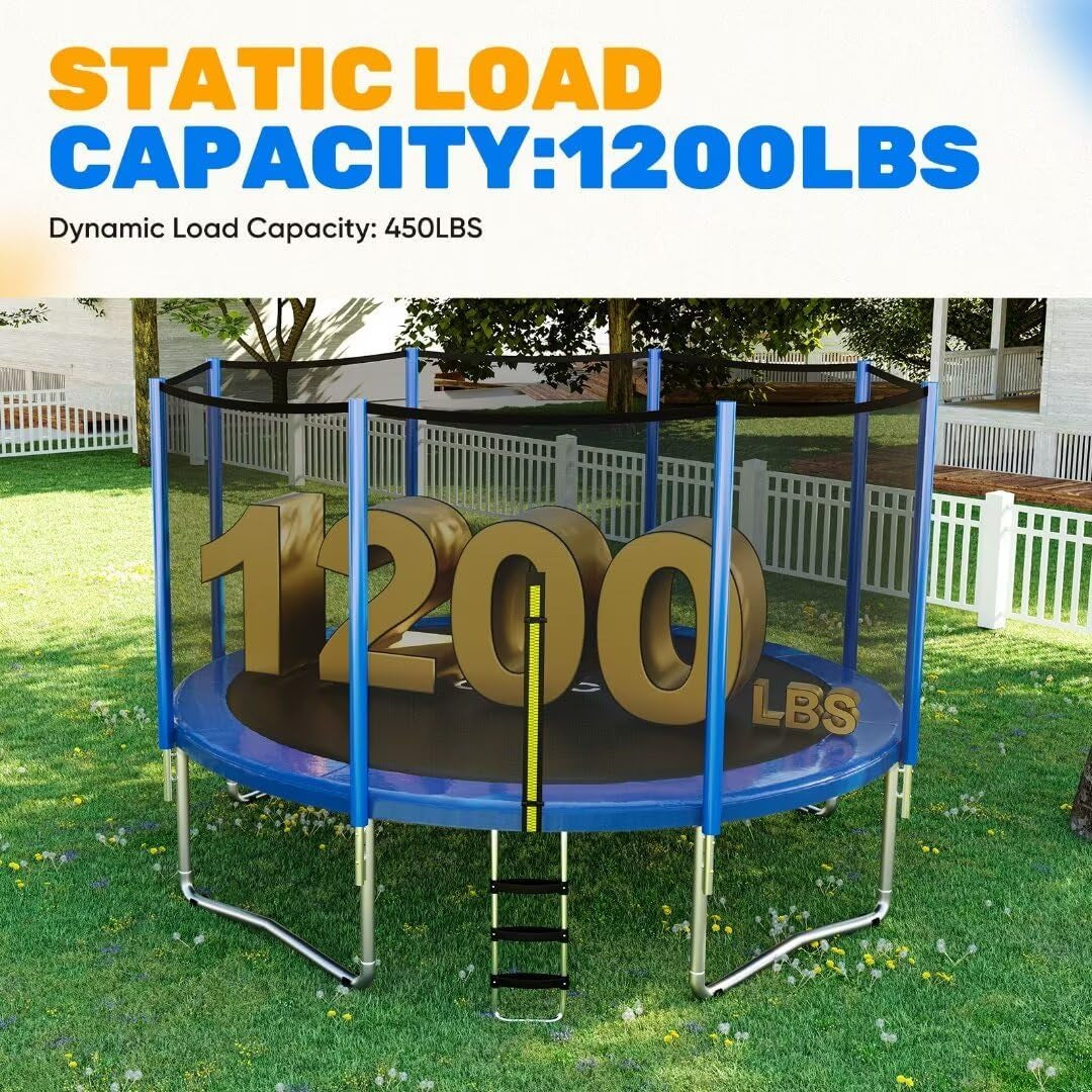 Ultimate 14FT Backyard Trampoline with Safety Enclosure – Perfect for Kids and Adults, 1200lbs Weight Capacity!