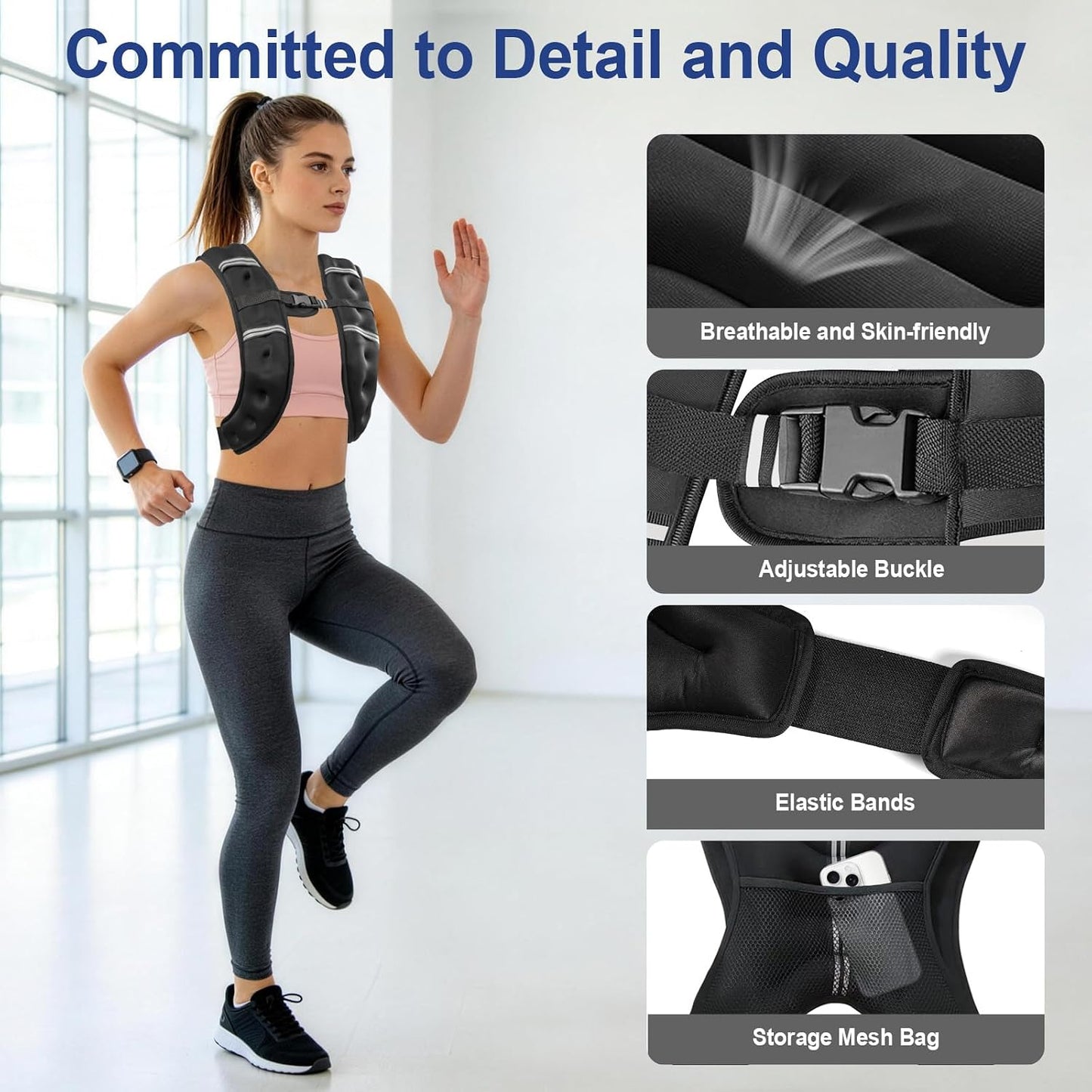 Elevate Your Fitness with the Versatile 8lb Weighted Vest - Perfect for Strength Training, Running, and More!