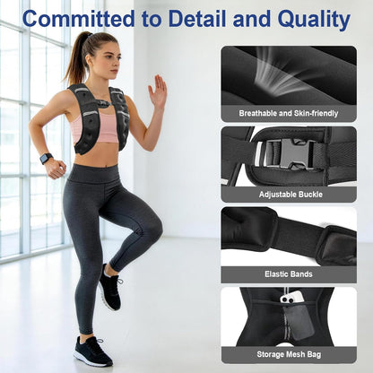 Elevate Your Fitness with the Versatile 8lb Weighted Vest - Perfect for Strength Training, Running, and More!