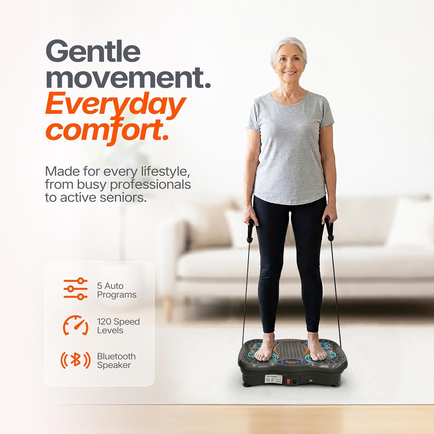 Powerfit Vibration Plate Exercise Machine - Full Body Vibration Platform for Weight Loss & Lymphatic Drainage