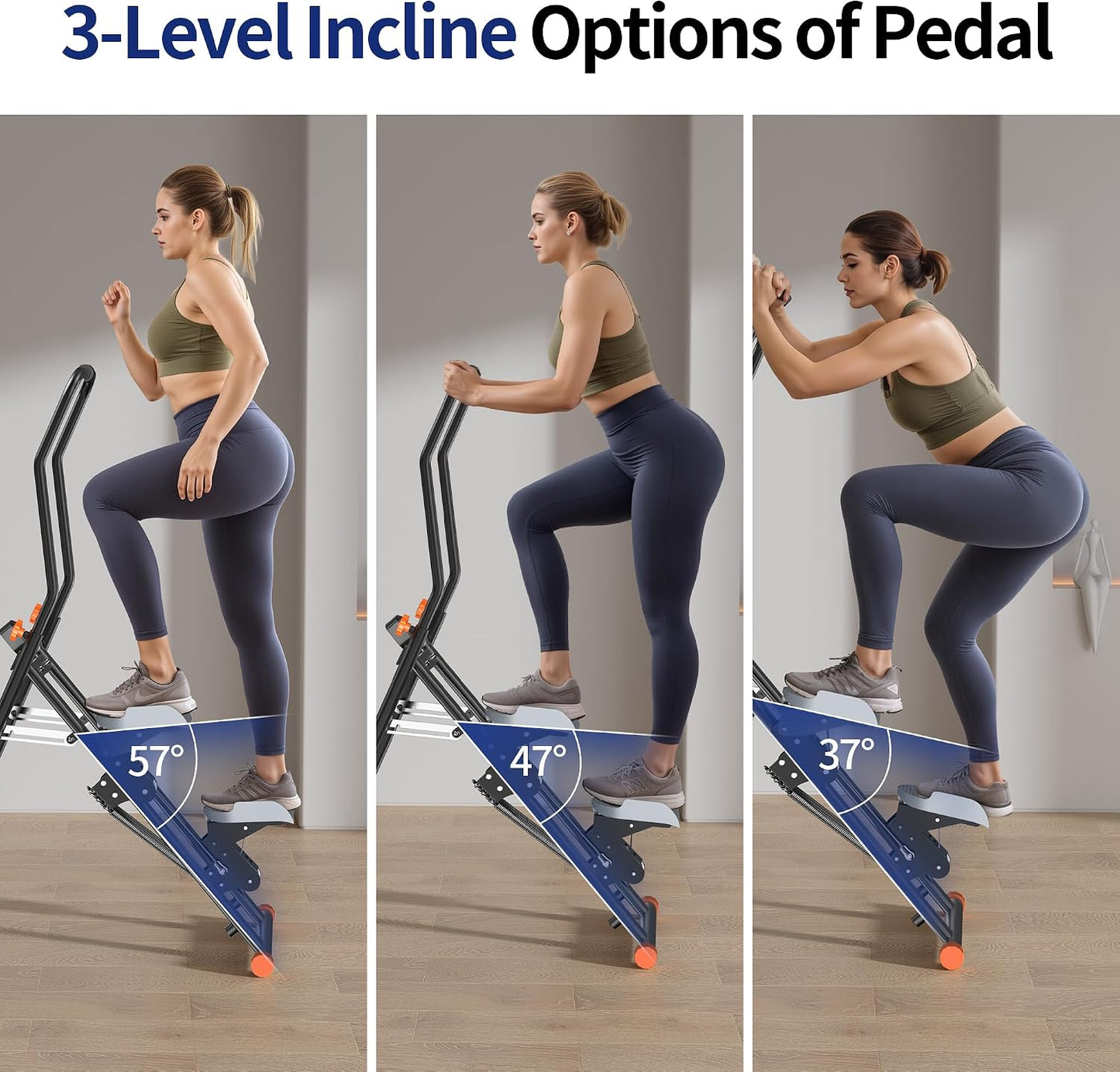 Stair Steppers with Resistance at Home Gym, Folding Vertical Climber Cardio Exercise Machine, Stair Climber for Full Body Workout with LED Display