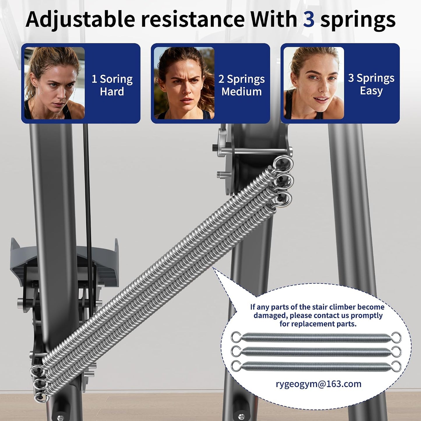Stair Steppers with Resistance at Home Gym, Folding Vertical Climber Cardio Exercise Machine, Stair Climber for Full Body Workout with LED Display