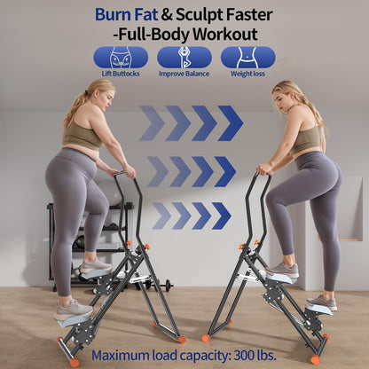 Stair Steppers with Resistance at Home Gym, Folding Vertical Climber Cardio Exercise Machine, Stair Climber for Full Body Workout with LED Display