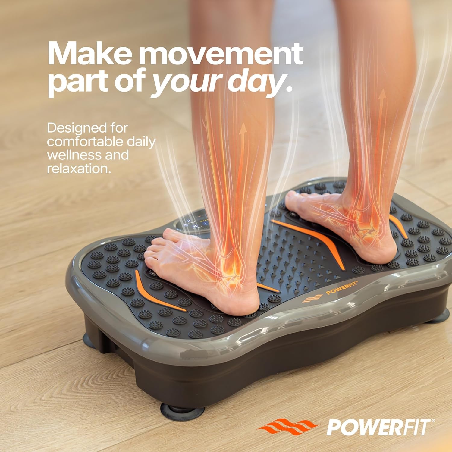 Powerfit Vibration Plate Exercise Machine - Full Body Vibration Platform for Weight Loss & Lymphatic Drainage