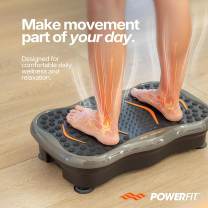 Powerfit Vibration Plate Exercise Machine - Full Body Vibration Platform for Weight Loss & Lymphatic Drainage