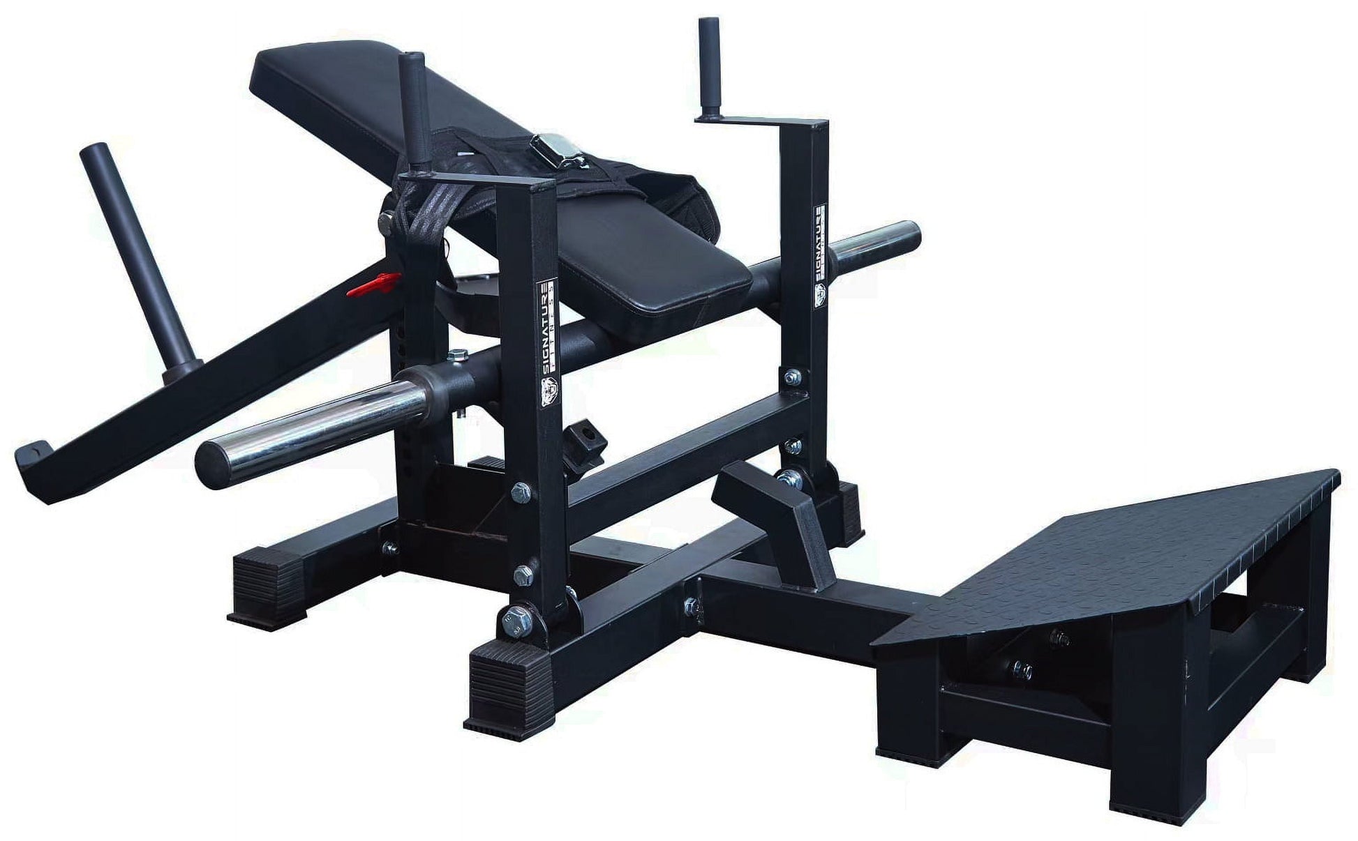 Unleash Your Power with the Signature Fitness Glute Bridge Plate-Loaded Hip Thrust Machine - Black Steel Frame, 176.37 lb - Build Stronger Glutes Safely and Effectively!