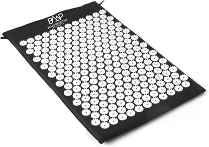 Acupressure Mat with Pillow & Carrying Bag - Acupressure Mat for Trigger Pt. Massage Therapy, Black