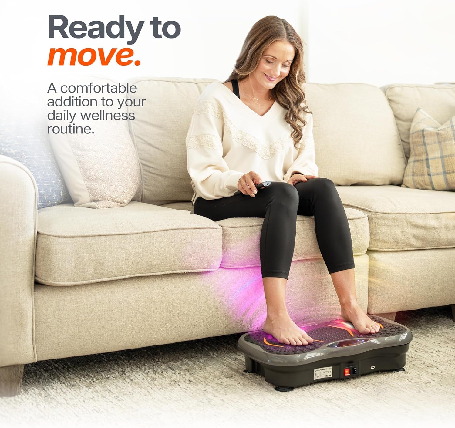 Powerfit Vibration Plate Exercise Machine - Full Body Vibration Platform for Weight Loss & Lymphatic Drainage