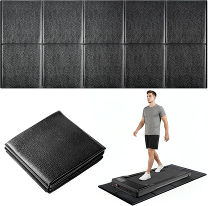 57" X 25" 6MM Thick Tailor-Made Walking Pad Mat for Carpet Hardwood Floors, Thick Foldable Treadmill Mat Carpet,Waterproof,Ordorless,No Slip,Noise Reduce,Shocking Absorbing,Rubber Foam Matt Equipment Floor Protector