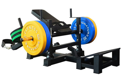 Unleash Your Power with the Signature Fitness Glute Bridge Plate-Loaded Hip Thrust Machine - Black Steel Frame, 176.37 lb - Build Stronger Glutes Safely and Effectively!