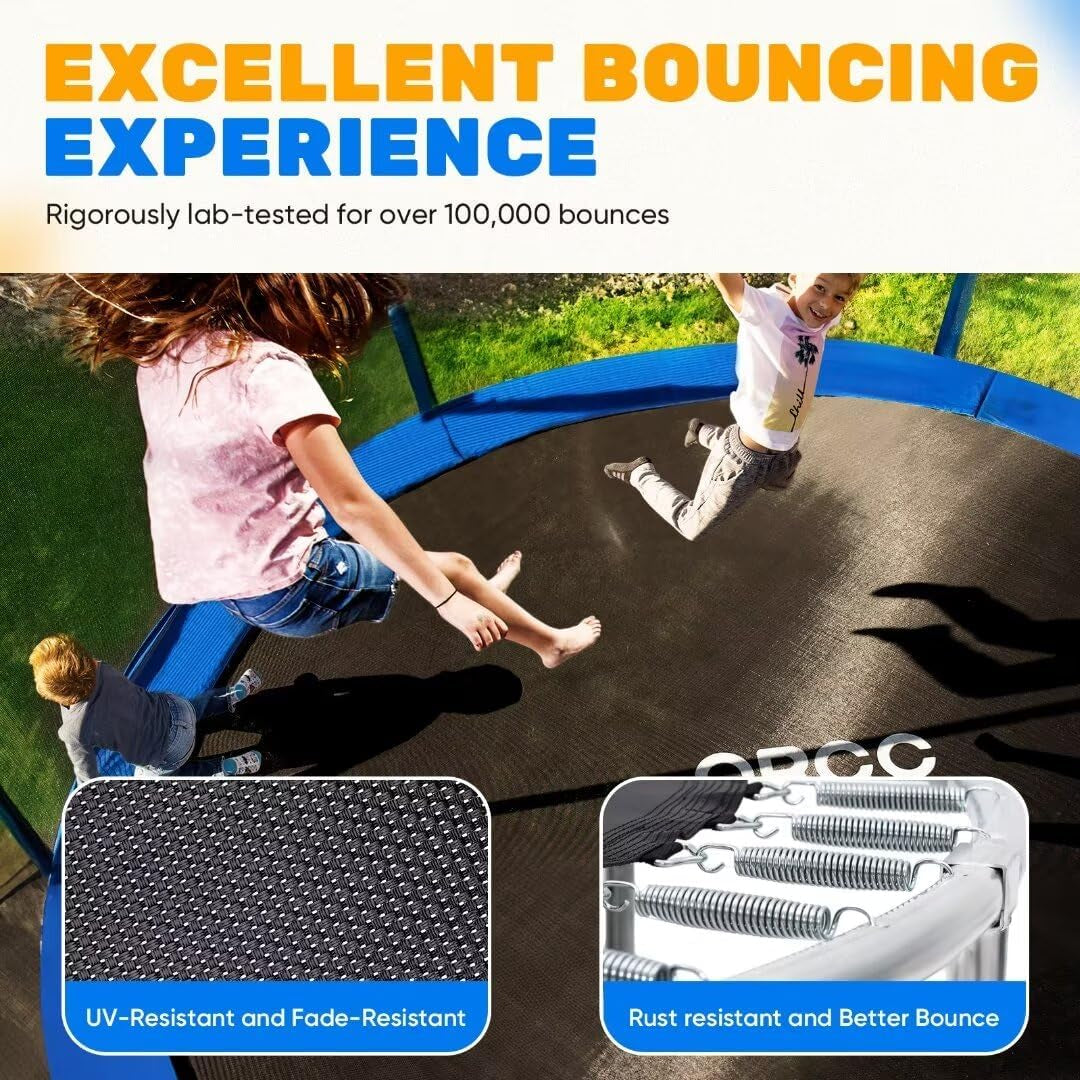 Ultimate 14FT Backyard Trampoline with Safety Enclosure – Perfect for Kids and Adults, 1200lbs Weight Capacity!