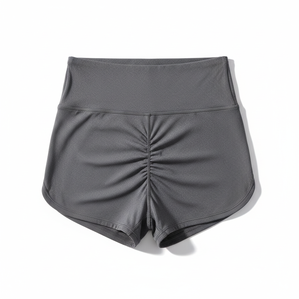 Women's high waist ruched booty workout shorts in solid color activewear