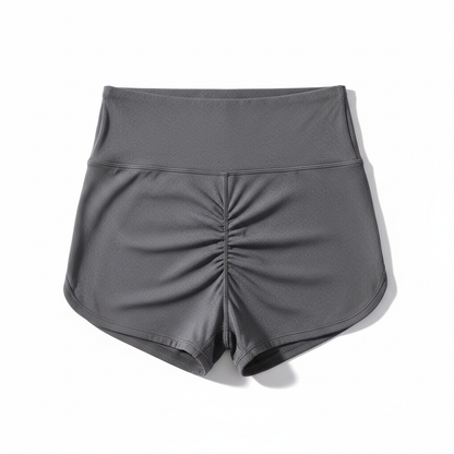 Women's high waist ruched booty workout shorts in solid color activewear